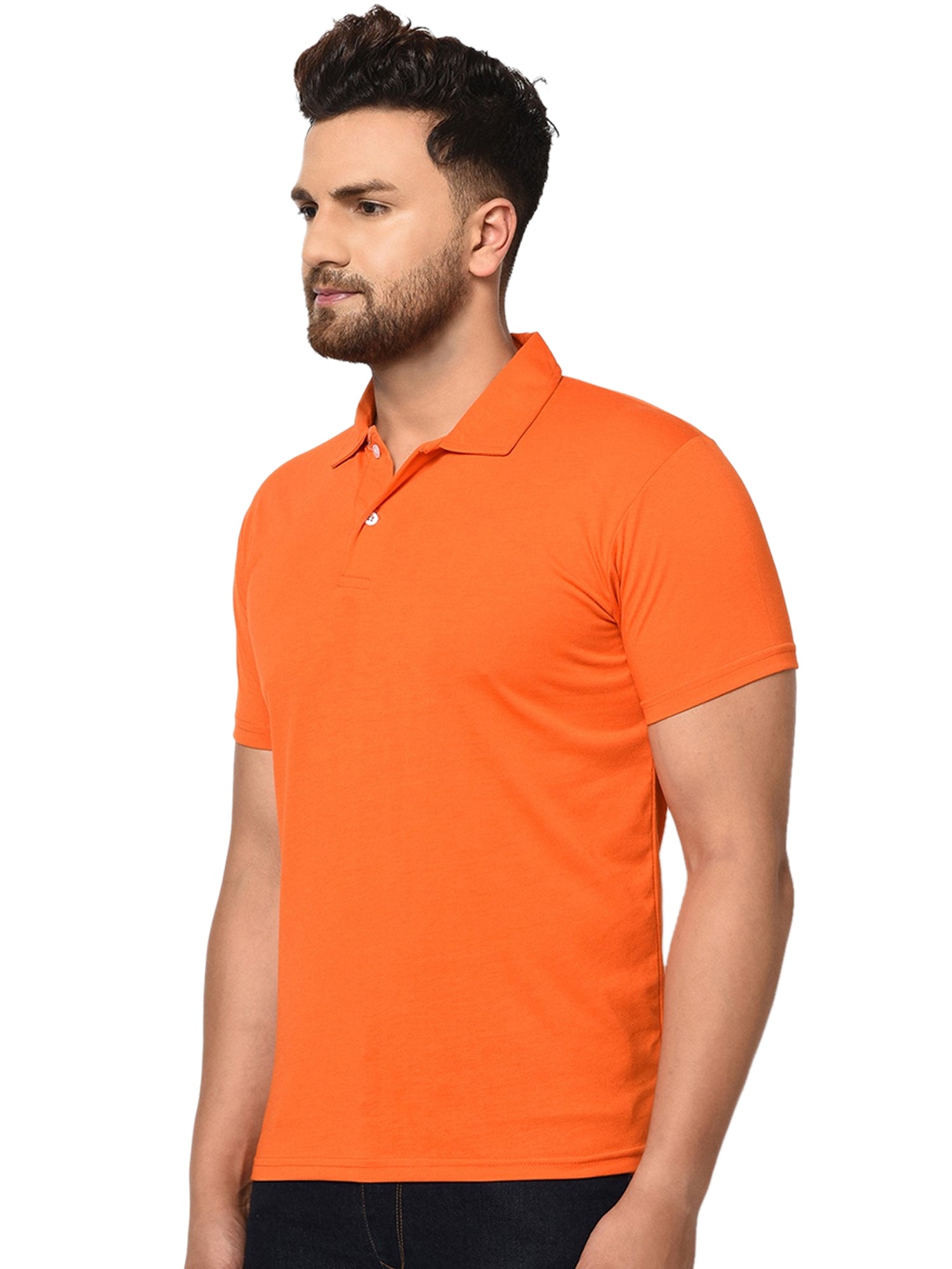 Cotton Blend Solid Half Sleeves Mens Polo T-Shirt - Tshirt - HUB