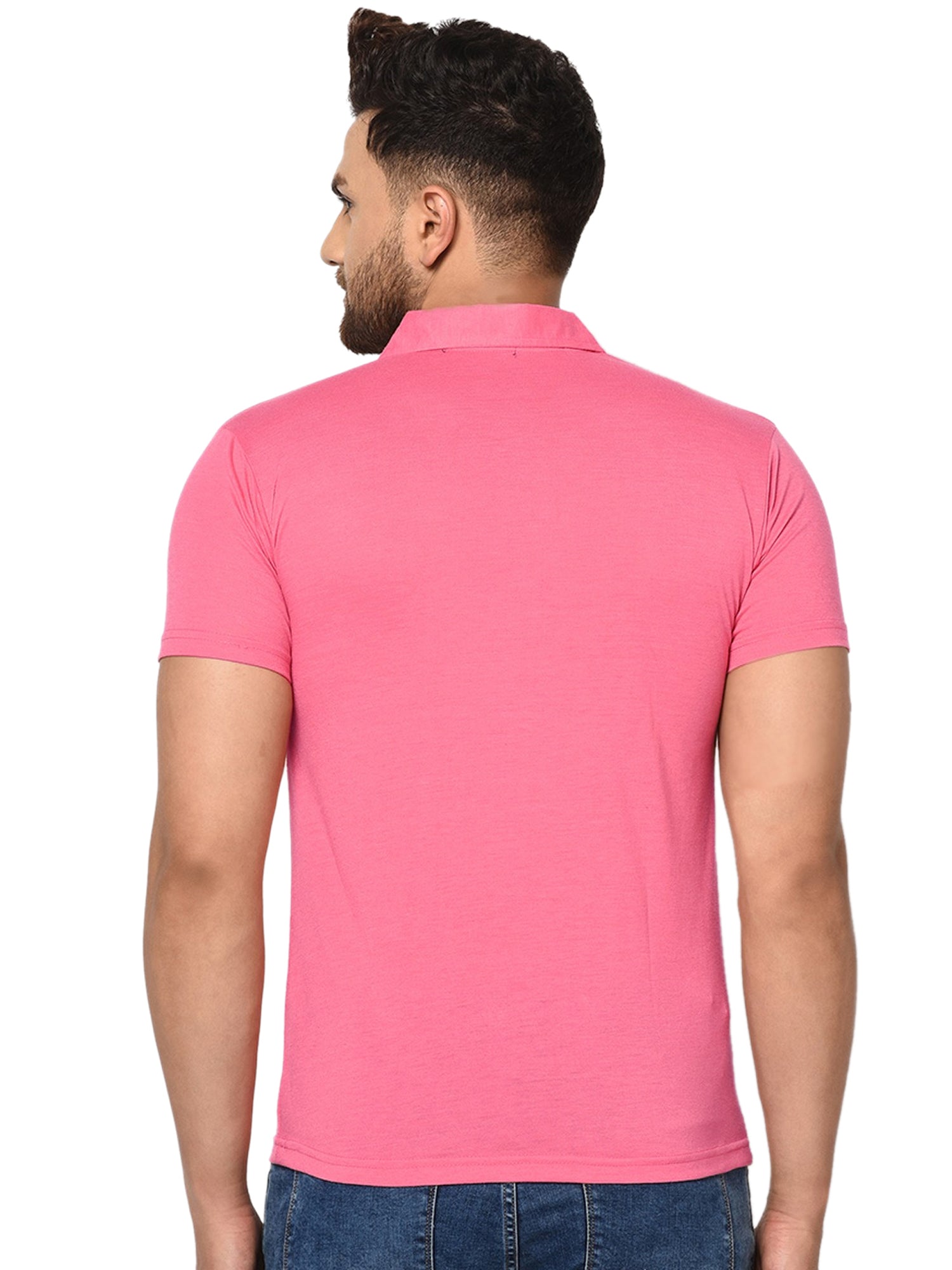 Cotton Blend Solid Half Sleeves Mens Polo T-Shirt - Tshirt - HUB