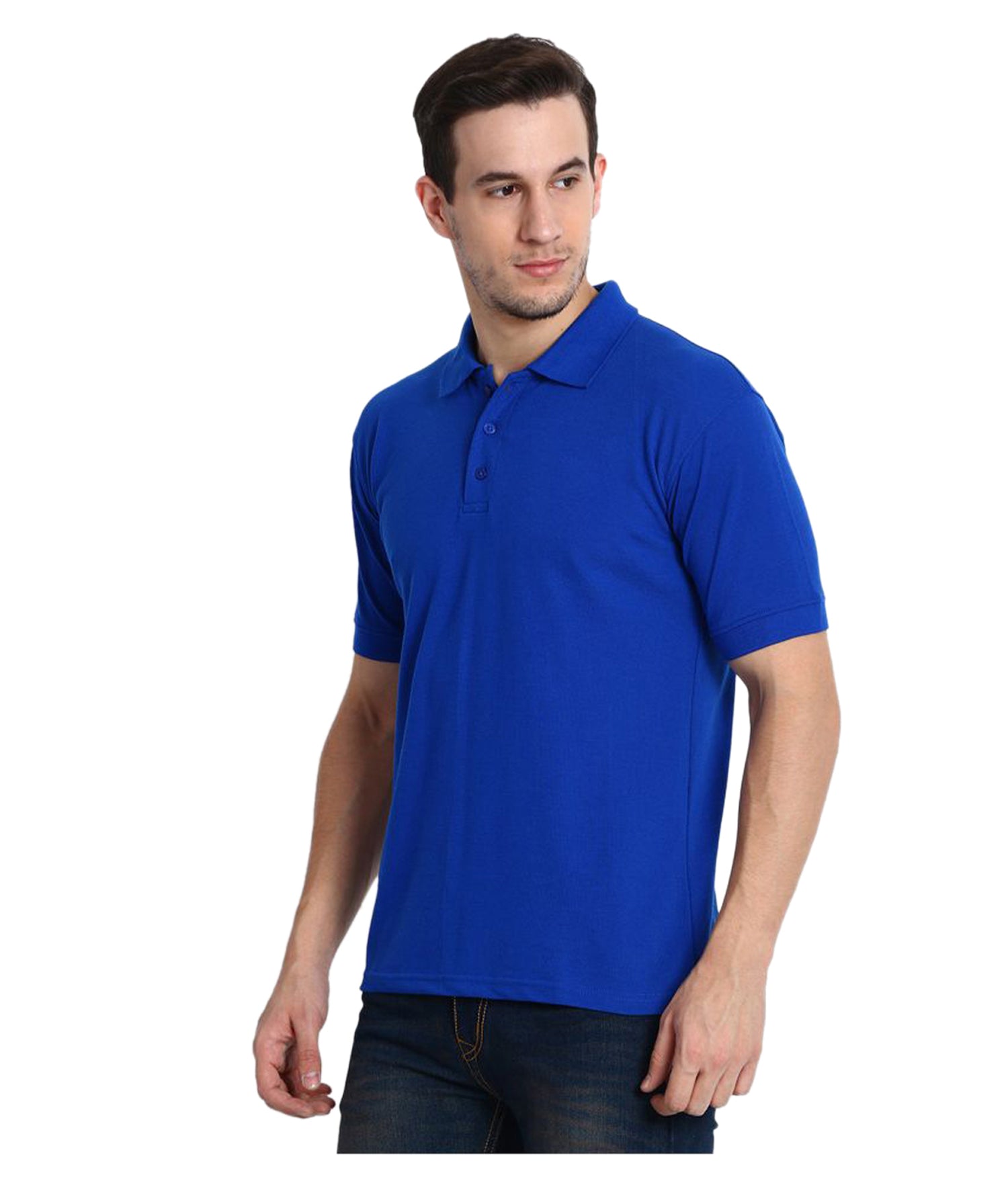 Cotton Blend Solid Half Sleeves Mens Polo T-Shirt - Tshirt - HUB