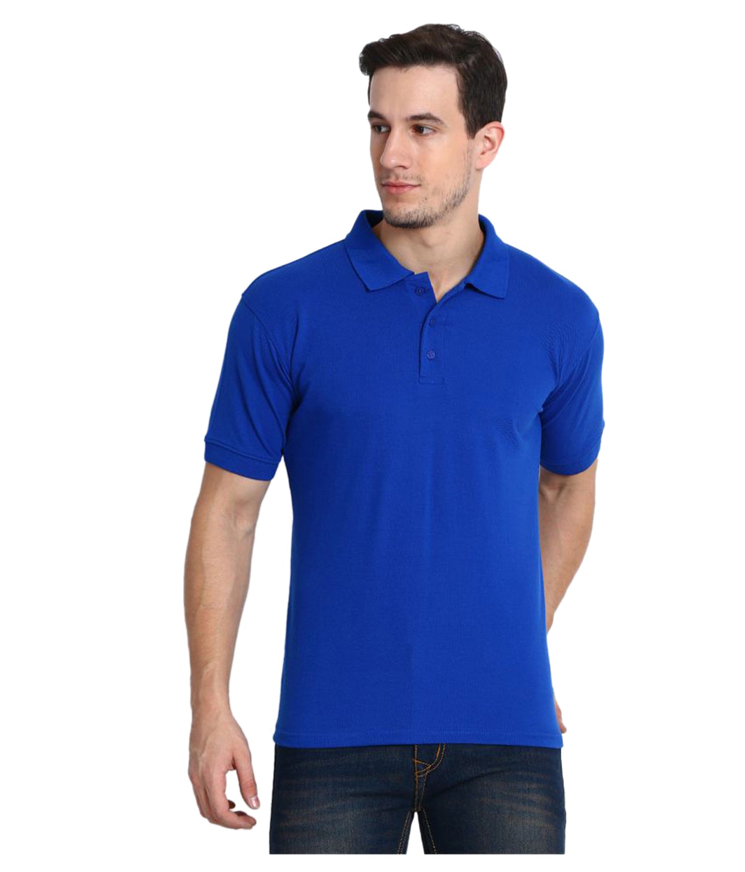 Cotton Blend Solid Half Sleeves Mens Polo T-Shirt - Tshirt - HUB