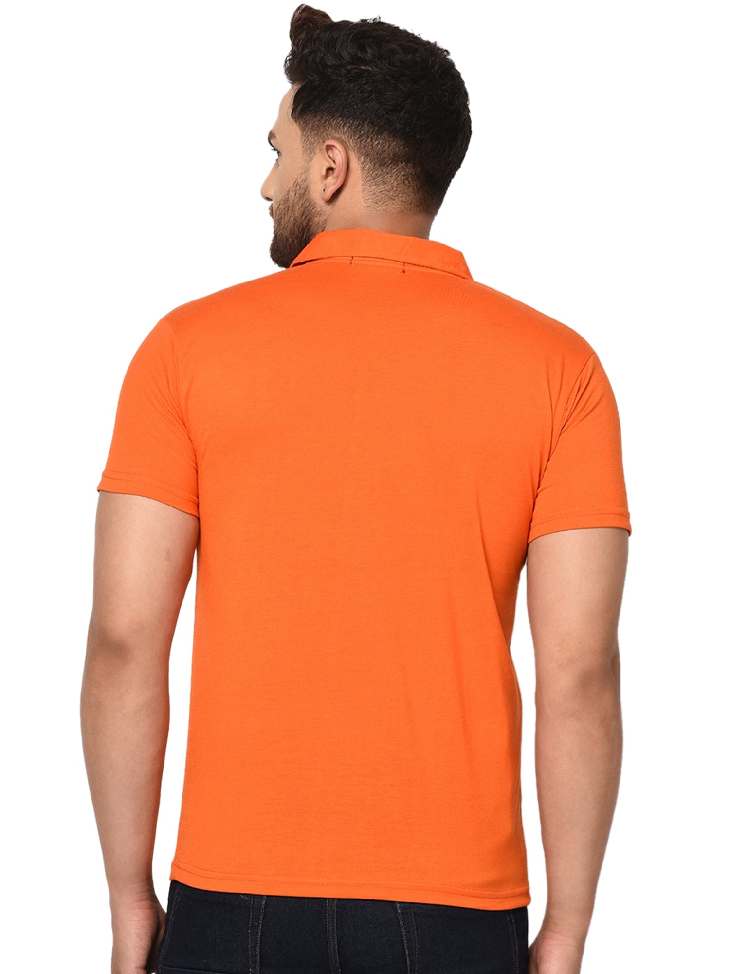 Cotton Blend Solid Half Sleeves Mens Polo T-Shirt - Tshirt - HUB