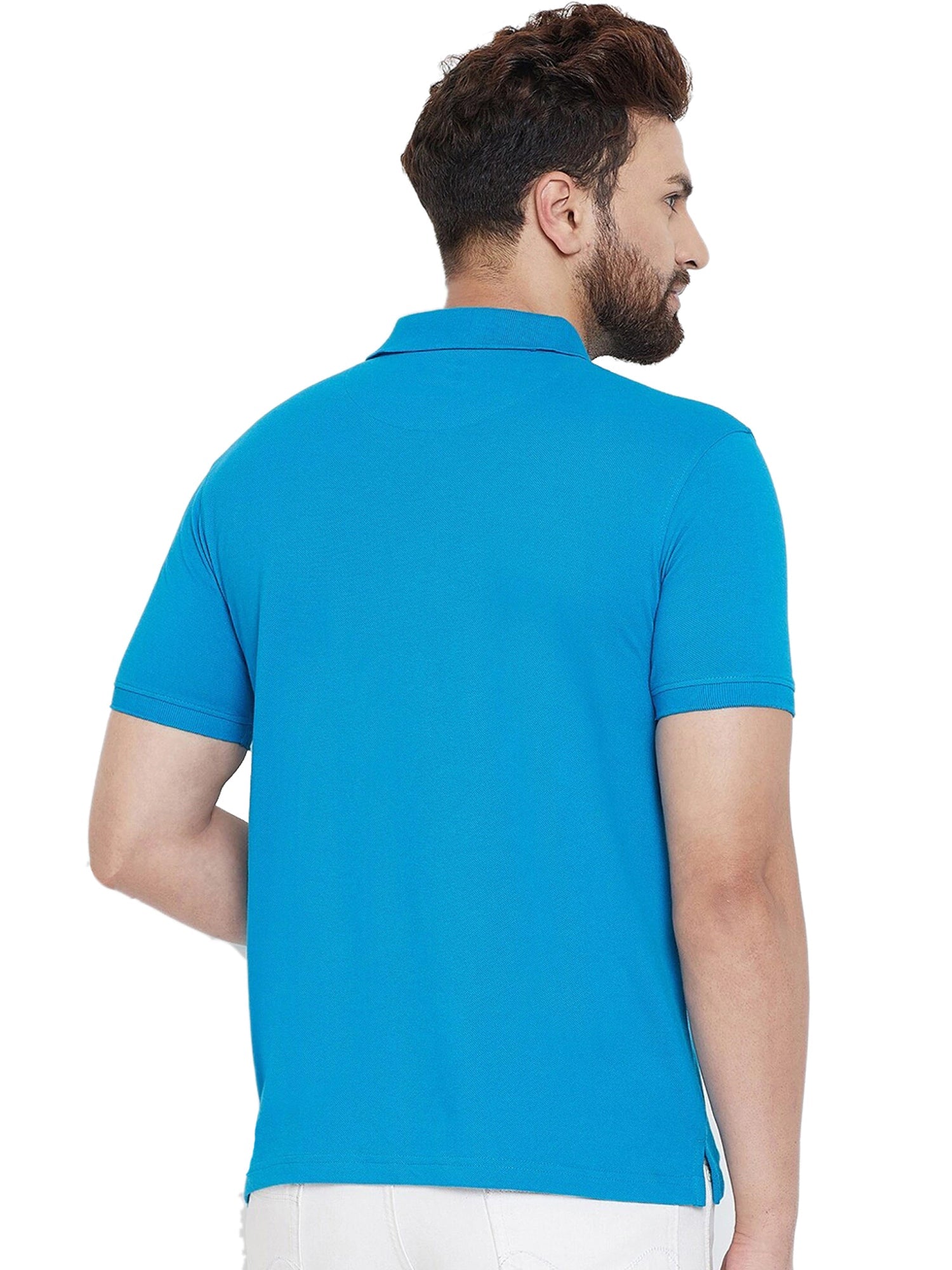 Cotton Blend Solid Half Sleeves Mens Polo T-Shirt - Tshirt - HUB