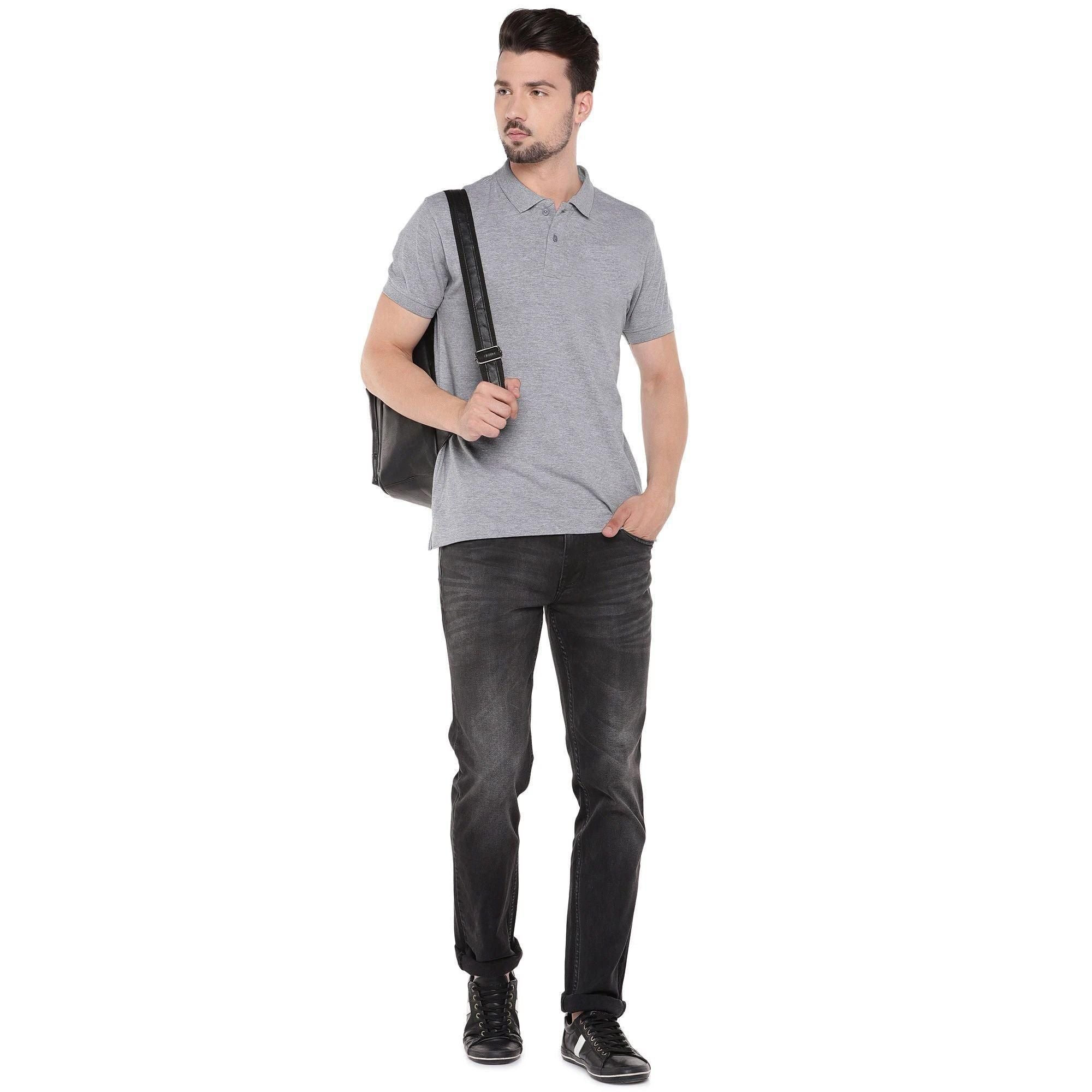 Cotton Blend Solid Half Sleeves Polo T-Shirt - Tshirt - HUB