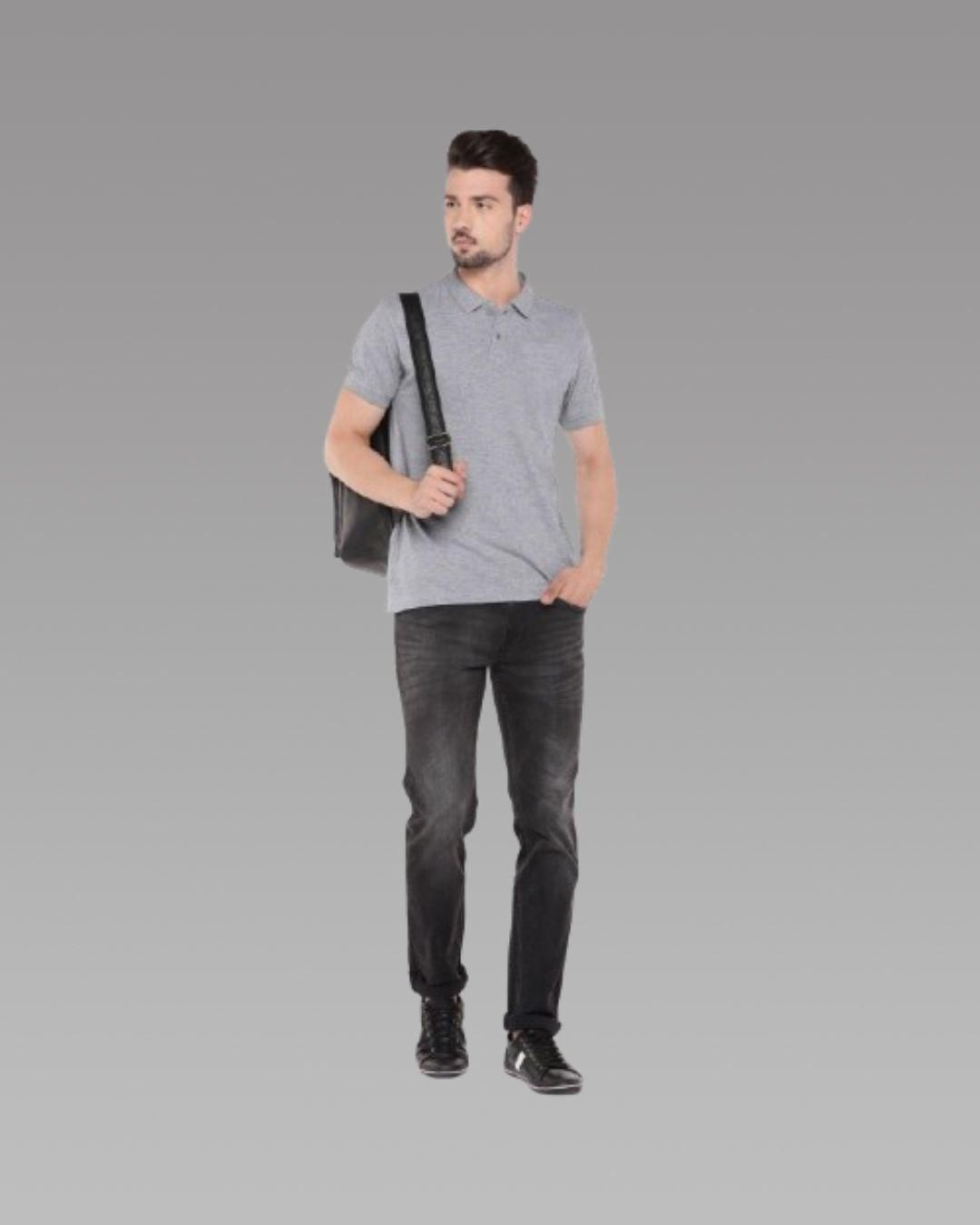 Cotton Blend Solid Half Sleeves Polo T-Shirt - Tshirt - HUB