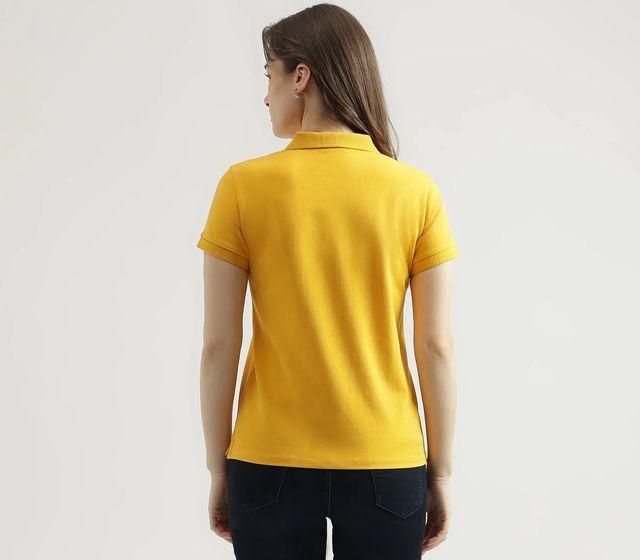 Ketex Yellow Cotton Blend Polo Neck Tshirt - Tshirt - HUB