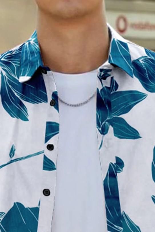 Men's Printed Half Sleeves Regular Collar Casual Shirt - Tshirt - HUB