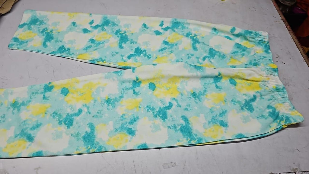 Women's Casual Tie Dye Print Night Suit - Tshirt - HUB