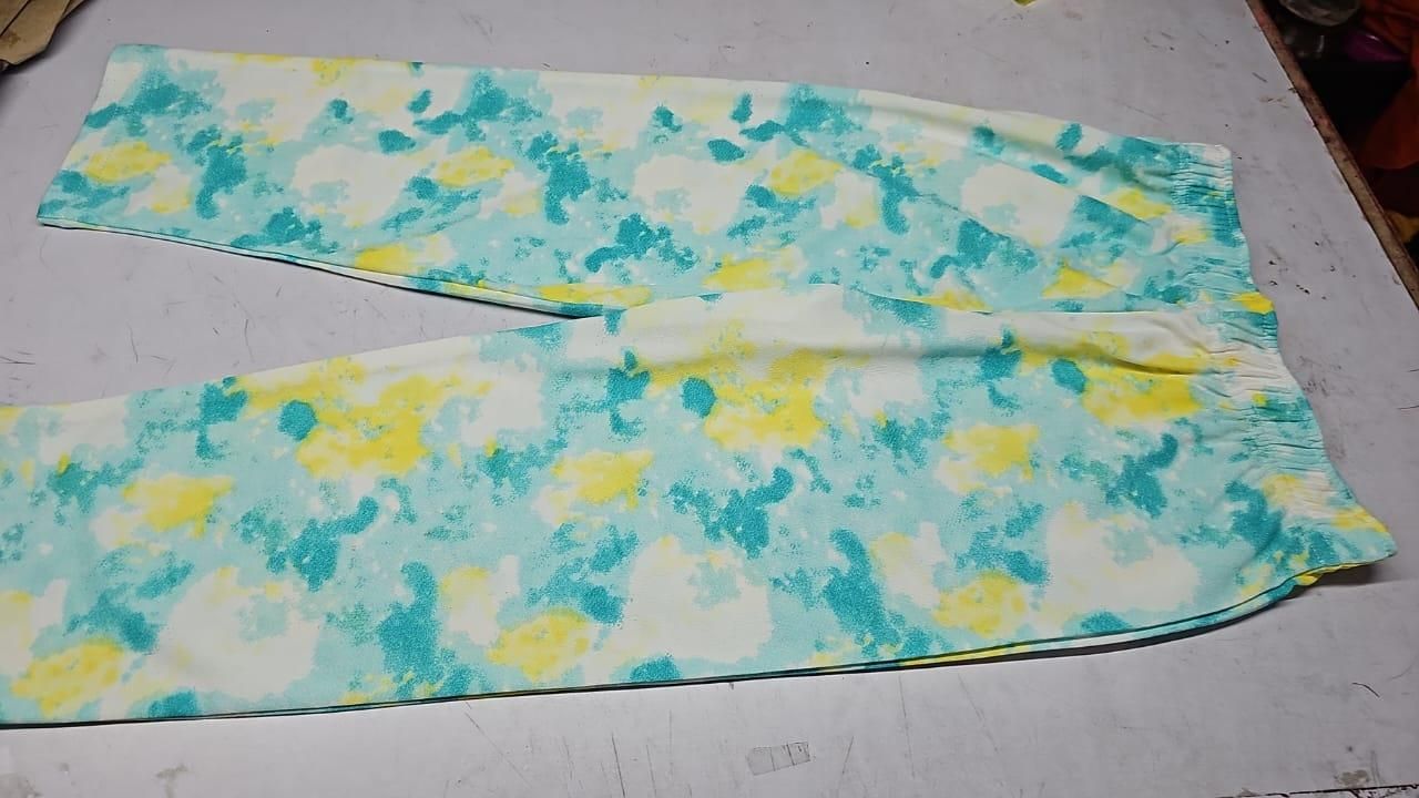 Women's Casual Tie Dye Print Night Suit - Tshirt - HUB